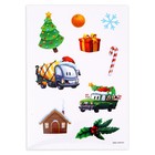 Новогодний блокнот - Новогодняя гравюра «Новый год! Транспорт», 10 листов, лист наклеек - фото 6644493