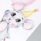 Наклейка пластик интерьерная цветная "Мышонок в воздушным шариком" 29х57 см - фото 63570547