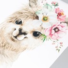 Наклейка интерьерная цветная «Лама в цветочном венке», 39×54 см - фото 60804271