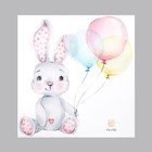 Наклейка пластик интерьерная цветная "Зайчик с воздушными шариками" 41х39 см - фото 804923212