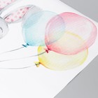 Наклейка пластик интерьерная цветная "Зайчик с воздушными шариками" 41х39 см - фото 804923213