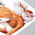 Наклейка интерьерная цветная «Оленёнок с зайчиком», 39×44 см - фото 60804273