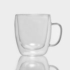 Кружка с двойными стенками Magistro, 470 мл, стекло, прозрачная - Фото 1