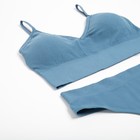 Комплект женский (топ, трусы) цвет синий, р-р 42-44 - фото 809016015