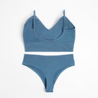 Комплект женский (топ, трусы) цвет синий, р-р 42-44 - фото 809016016