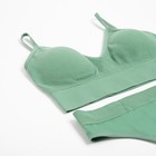 Комплект женский (топ, трусы) цвет зеленый, р-р 42-44 - фото 809117631