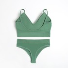 Комплект женский (топ, трусы) цвет зеленый, р-р 42-44 - фото 809117632