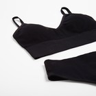 Комплект женский (топ, трусы) цвет черный, р-р 42-44 - фото 809117635