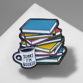Значок «Книги», цветной в чёрном металле