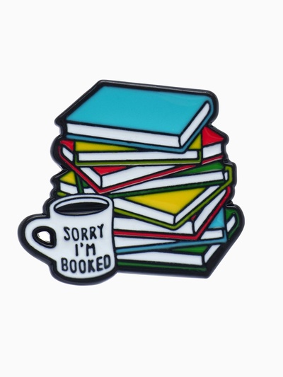 Значок «Книги», цветной в чёрном металле