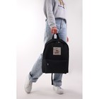 Рюкзак текстильный, с переливающейся нашивкой Wine, черный - Фото 12