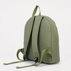 Рюкзак текстильный с карманом иск. кожа, 37 х 33 х 13 см, зеленый - Фото 5