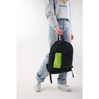 Рюкзак школьный текстильный с карманом иск.кожа, 37 х 33 х 13 см , чёрный - Фото 11