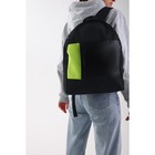 Рюкзак школьный текстильный с карманом иск.кожа, 37 х 33 х 13 см , чёрный - Фото 10
