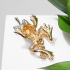 Брошь «Лягушка» со стрекозой, цветная в золоте - Фото 2