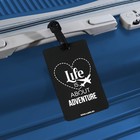 Бирка на чемодан резиновая «Life is about adventure», черная - Фото 5