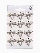 Брошь "Пчела" с ажурными крыльями, цвет белый в серебре (неделимая фас.12шт, цена за шт) (12 шт) - фото 809299244