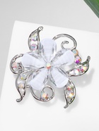 Брошь «Цветок» незабудка, цвет бело-радужный в серебре - Фото 5