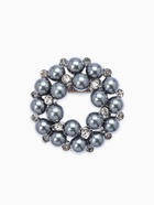 Зажим для платка «Жемчужинка», цвет серый в серебре - Фото 1