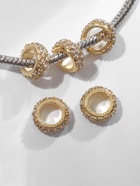 Шарм разделитель для бусин «Кольцо», белый в золоте - Фото 4