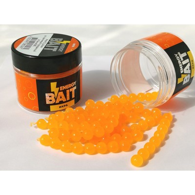 Искусственная насадка ENERGY BAIT «Икра», ароматизированная, S, 6 мм, 88 шт, цвет оранжево-прозрачны