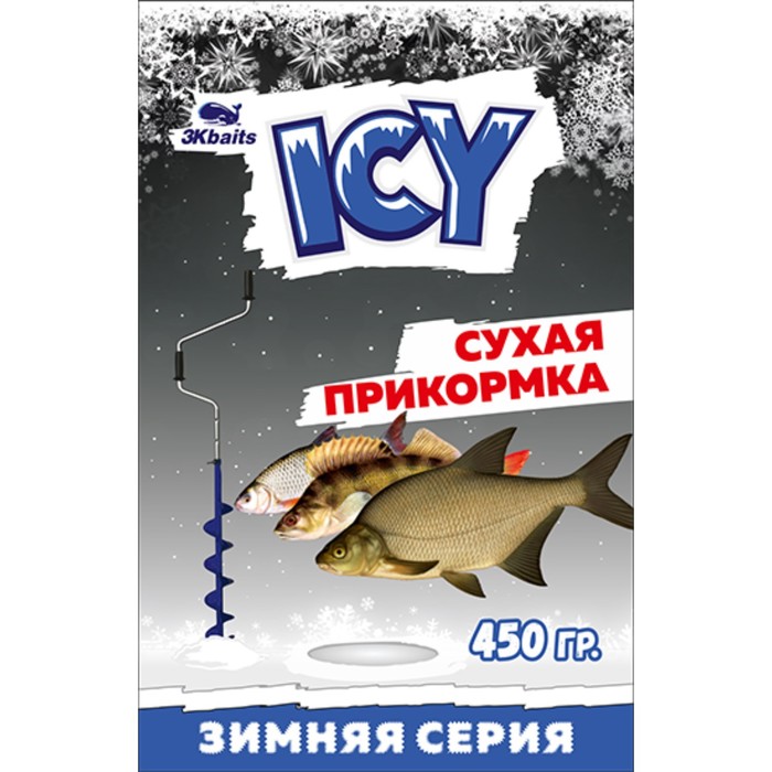 Прикормка зимняя ICY «Гаммарус» сухая, пакет, 450 г - Фото 1