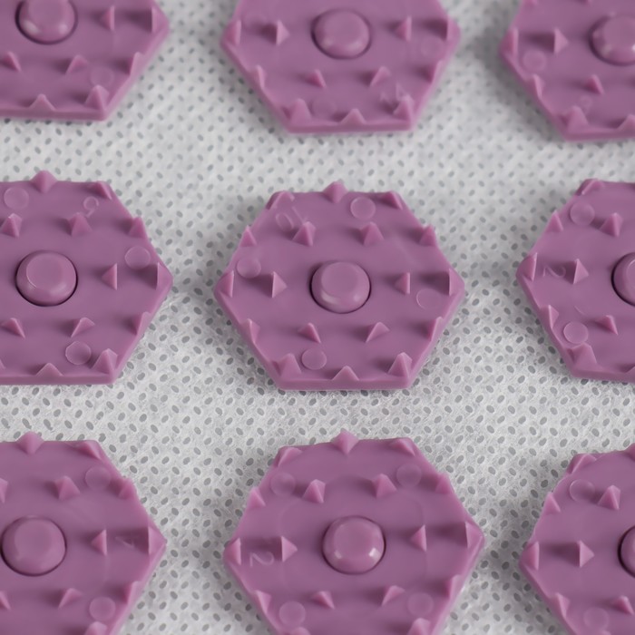 Ипликатор-коврик, основа спанбонд, 160 модулей, 28 × 64 см, цвет белый/лавандовый 29612