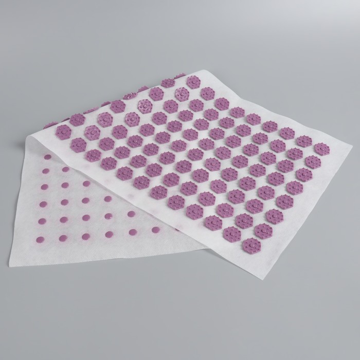 Ипликатор-коврик, основа спанбонд, 160 модулей, 28 × 64 см, цвет белый/лавандовый 29612