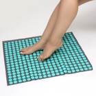 Ипликатор-коврик, основа спанбонд, 360 модулей, 56 × 62 см, цвет тёмно-серый/бирюзовый - Фото 4