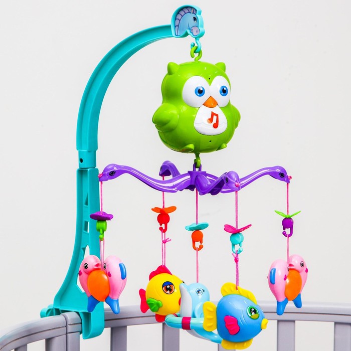 Мобиль музыкальный «Совушка», работает от батареек - Фото 1