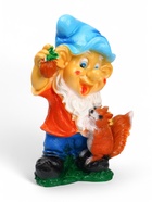 Садовая фигура из гипса «Гном с белкой», 39×15×25 см - фото 35737813