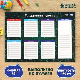 Расписание уроков «Школьное время» А3 (комплект 10 шт)
