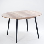 Стол раздвижной круглый «Орион», 950(1250)×950×750 мм, ножки металл, цвет чёрный/дуб каньон - Фото 5