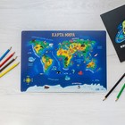 Накладка на стол пластиковая А4 (339 х 224 мм) 500 мкм, Обучающая, Calligrata "Карта мира" - фото 9357969