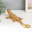 Сувенир полистоун "Золотая ящерица" 8х13х38 см - фото 21674516