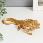 Сувенир полистоун "Золотая игуана" 7х9,5х25 см - фото 3000397