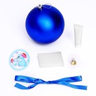 Новогодний набор для творчества. Ёлочный шар с отпечатком ручки «Зайка», голубой - фото 8639030