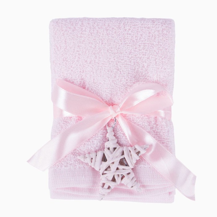 Подарочное полотенце, размер 30x30 см, цвет розовый 4 шт