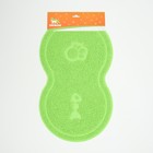 Коврик 2-в-1 под миску/туалет для животных два круга, 47 х 26 см, зелёный - фото 26017291