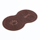 Коврик 2-в-1 под миску/туалет для животных два круга, 47 х 26 см, коричневый - фото 23538583