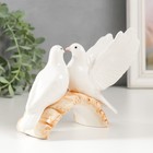 Фигурка керамика «Два белых голубя на мостике с розами», 9.5×12.5×6 см - Фото 4