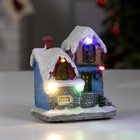 Светодиодная фигура «Заснеженный дом» 9 × 10 × 6 см, полистоун, батарейки АААх3 (не в комплекте), свечение мульти - фото 318959875