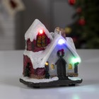 Светодиодная фигура «Заснеженный дом» 9 × 10 × 6 см, полистоун, батарейки АААх3 (не в комплекте), свечение мульти - фото 3000450
