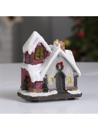 Светодиодная фигура «Заснеженный дом» 9×10×6 см, полистоун, батарейки АААх3 (не в комплекте), свечение мульти - фото 23542822