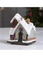 Светодиодная фигура «Заснеженный дом» 9×10×6 см, полистоун, батарейки АААх3 (не в комплекте), свечение мульти - фото 23542823