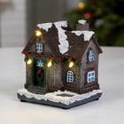 Светодиодная фигура «Рождественский дом» 9 × 10 × 8 см, полистоун, батарейки АААх2 (не в комплекте), свечение тёплое белое - фото 9848538