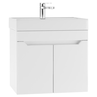 Тумба подвесная «Айсберг. Мечта», под раковину «Енисей 60», без ящика, 575×437×500 мм, цвет белый