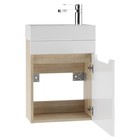 Тумба подвесная «Айсберг. Мечта», под раковину «Енисей 40», без ящика, 392×210×500 мм, цвет белый/дуб сонома - Фото 2