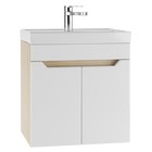 Тумба подвесная «Айсберг. Мечта», под раковину «Енисей 50», без ящика, 470×388×500 мм, цвет белый/дуб сонома - Фото 1