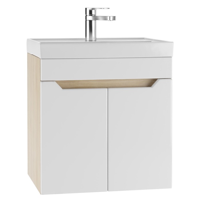 Тумба подвесная «Айсберг. Мечта», под раковину «Енисей 50», без ящика, 470×388×500 мм, цвет белый/дуб сонома - Фото 1